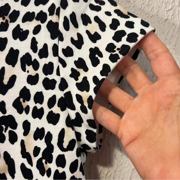 White House Black Market Leopard Print Peplum Top size small - Picture 9 of 12